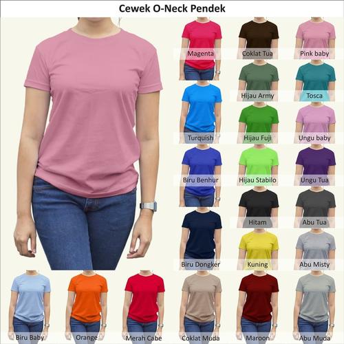 Foto Produk Tshirt / Kaos Polos Oneck Wanita / Cewek, Combed Murah Grosir - Oneck Wanita dari Indo Tees Factory