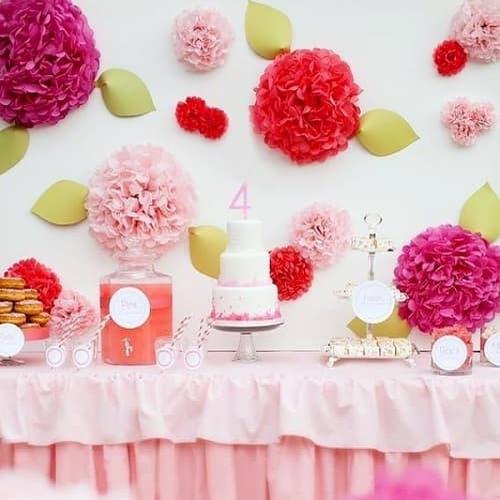 Gambar Dekorasi Pesta Tissue Paper Pom Poms Flower Ball 10cm - Hitam dari Balonasia Jakarta Barat Tokopedia
