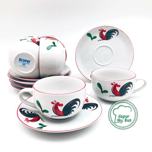 Foto Produk 6 pasang Cangkir Set Seri 6 Ayam Jago seri 2 - Cangkir Kopi - Teh dari Dapur Ny.Bun