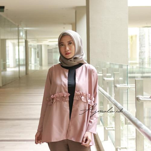Gambar Ruffle cardigan long outer, kardigan lengan panjang, blouse tunik vest dari BUNGKUSAN LUCU Kab. Jepara Tokopedia