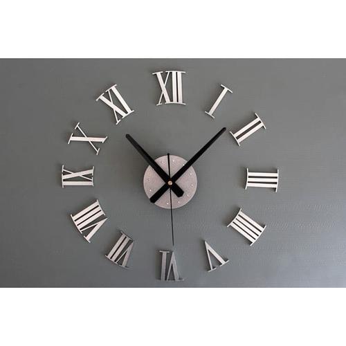 Gambar Jam Dinding Besar Raksasa Angka Romawi 3D Giant Wall Clock DIY 60cm - Perak dari lbagstore Kota Depok Tokopedia
