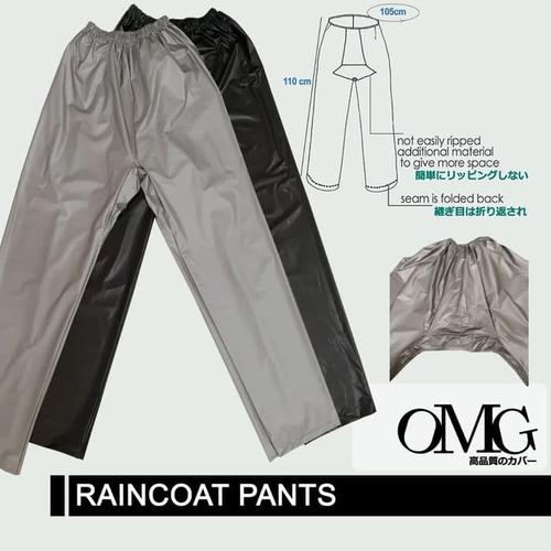 Foto Produk Celana Jas Hujan Karet OMG WaterProof Raincoat Pants Anti Air PVC OKE - Abu-abu Muda dari lbagstore