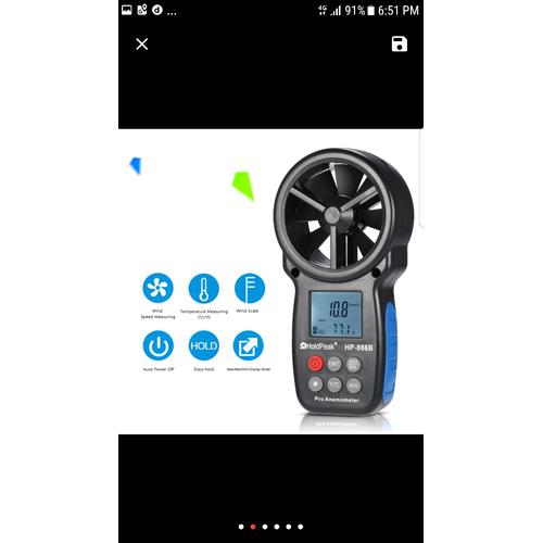 Foto Produk HoldPeak HP-866B Mini LCD Digital Anemometer Wind Speed Air Velocity T dari CICO Store