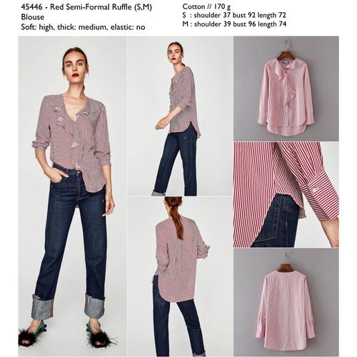 Jual Red Semi-Formal Ruffle Blouse 