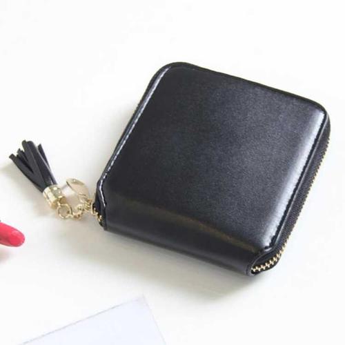 Foto Produk Dompet Korea Wanita Bahan Kulit - Hitam dari Maslinda Store