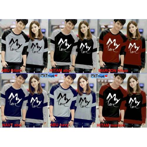 Foto Produk kaos couple my love lengan panjang - baju pasangan dari Grosir Baju Couple :)