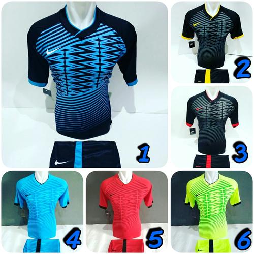 Setelan Baju Official Bola Kostum Bola Biru Orange Baju Olahraga