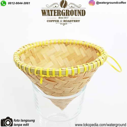 Foto Produk Bamboo Coffee Dripper V60-01 Natural Dripper Unik Alami Alat Kopi Sedu dari WATERGROUND COFFEE