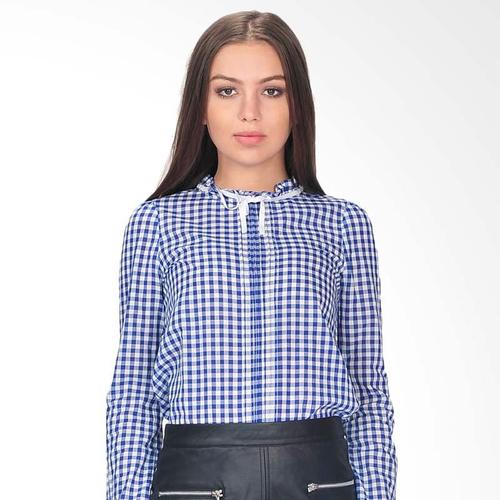 Foto Produk Blouse Wanita Glamour Lengan Panjang Pattern Biru - Biru, S dari SJO & SIMPAPLY