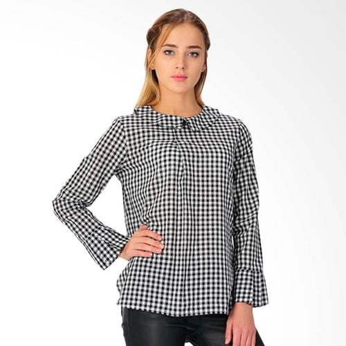 Foto Produk Blouse Wanita SJO Tivoly Lengan Panjang Hitam Kotak-kotak - Hitam, S dari SJO & SIMPAPLY