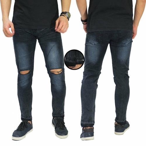 Jual Celana Pria Jeans Knee Ripped Raw 