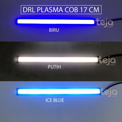 Foto Produk SEPASANG LAMPU DRL PLASMA LED COB 17CM PUTIH/BIRU DEPAN MOTOR MOBIL 17 - Biru dari TejaMart