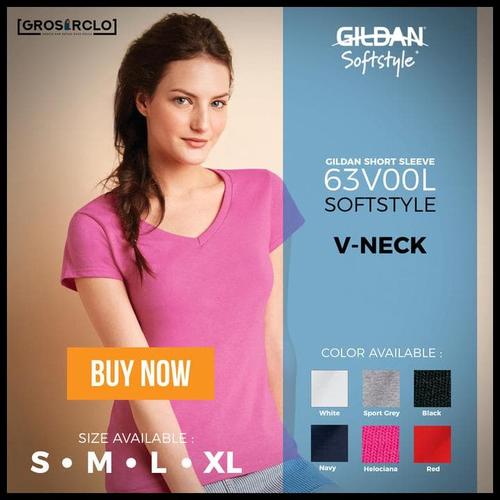Jual Kaos Polos Gildan V Neck Ladies 