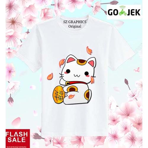 Jual sz graphics/fortune cat/t shirt 