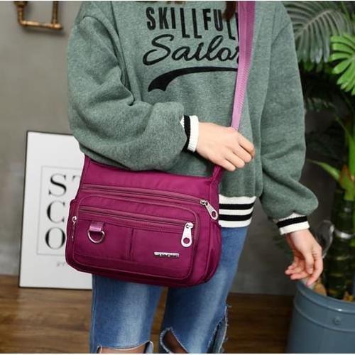 Foto Produk S06 Multipurpose Nylon Women Sling bag / Tas Selempang - hitam dari Dneo Store