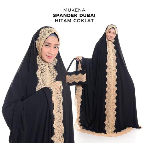 Gambar MUKENA TERUSAN DUBAI HITAM COKLAT dari Pusat Mukena Indonesia Kota Tasikmalaya Tokopedia