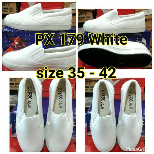 Foto Produk Sepatu px style 179 putih polos/sepatu canvas 179p dari buyung lagi
