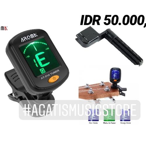 Foto Produk Tuner gitar bass ukulele aroma bonus peg include batre dari Agatis Music Store
