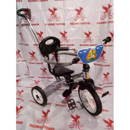 Foto Produk sepeda anak roda tiga besi pmb 921 stirnya bisa lipat rangka nickel dari RAJAWALI SEPEDA