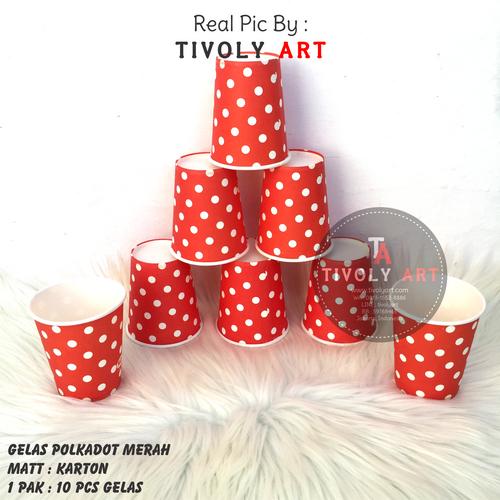 Jual Paper Cup / Gelas Kertas Polkadot Merah - Jakarta Barat - TIVOLY ...
