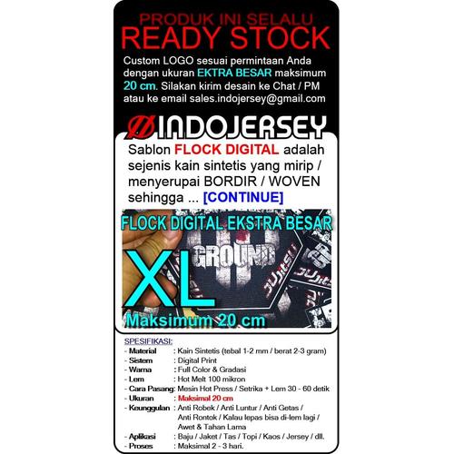 Foto Produk Stiker Baju CUSTOM LOGO FLOCK EKSTRA BESAR dari Indojersey Official Store