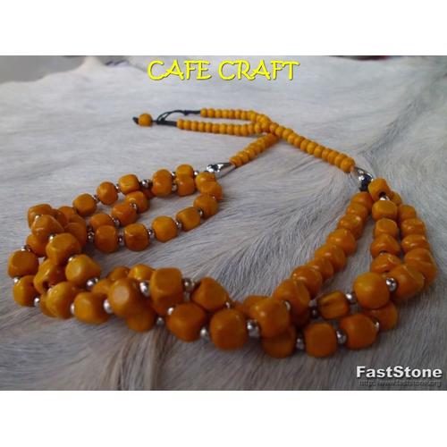Gambar Kalung Kayu kopi Model Bulat Jagung KUNING Top is Cafe HandiCraft dari UKM ISRN JEMBER DIAMOND Kab. Jember Tokopedia