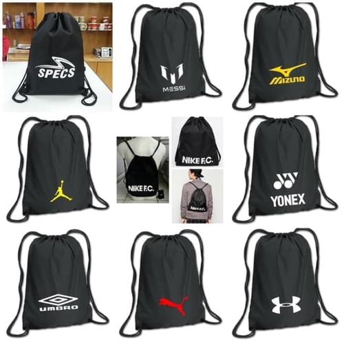 Foto Produk TASLAN CUSTOM ransel Gymsack Drawstring Tas Serut Tas bahan taslan dari importir jersey