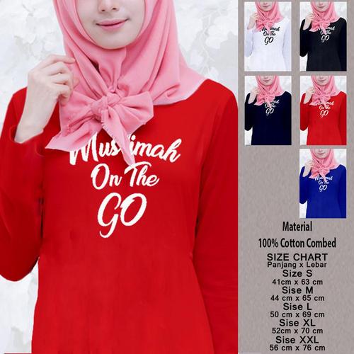 Foto Produk Kaos Baju Muslim Wanita Panjang SN-WLMSMY378 MUSLIMAH ON THE GO - Putih, M dari Supplier NatGeo