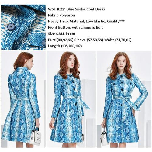 Jual Blue Snake Coat Dress (size S,M 