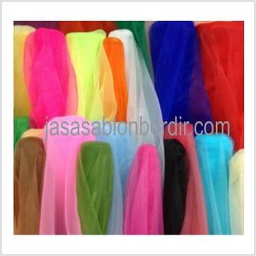 Gambar Bahan Kain Tile Tille Tule Tulle per meter dari JASA SABLON BORDIR Jakarta Barat Tokopedia