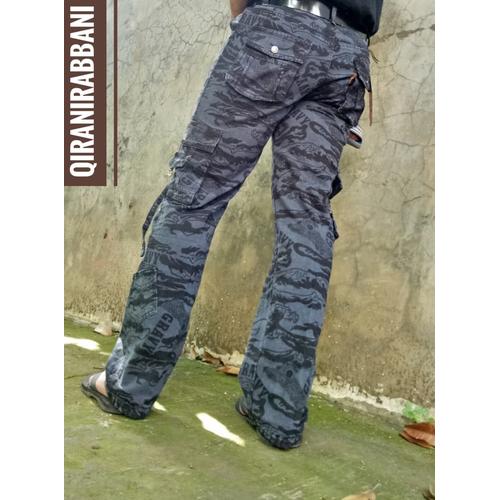 Foto Produk Celana Cargo Panjang Doreng Warna Krem Big Size 27 sd 38 - Navy dari QIRANI & RABBANI SHOP