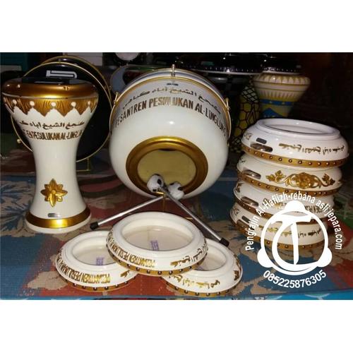 Jual Hadroh Ukir Nama Grup Warna Putih Emas Kab Jepara Rebana Asli Jepara Tokopedia