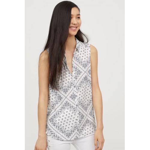 Jual Hu0026M HNM Sleeveless Viscose Blouse - White pattern - Kota Bekasi - The  Needed Shop | Tokopedia