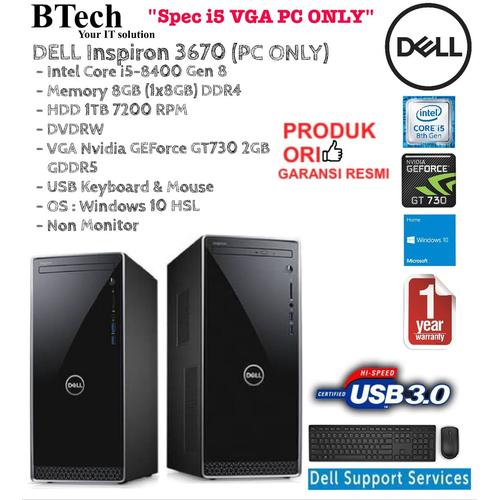 Jual Dell Inspiron 3670 Intel Core I5 8400 8gb 1tb Vga Win10hsl 1yr Pc Only Jakarta Pusat Bestechno88 Tokopedia