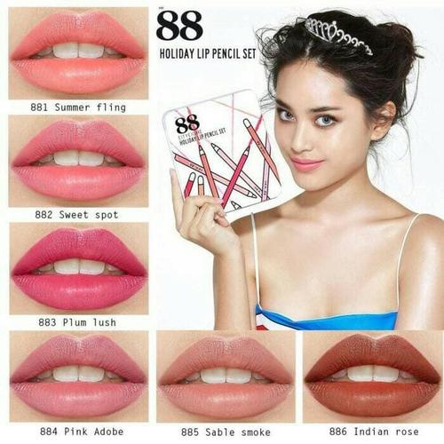 Foto Produk 88 HOLIDAY LIP PENCIL SET / EITY EIGHT PENSIL VER88 dari Mu Tiara Shop