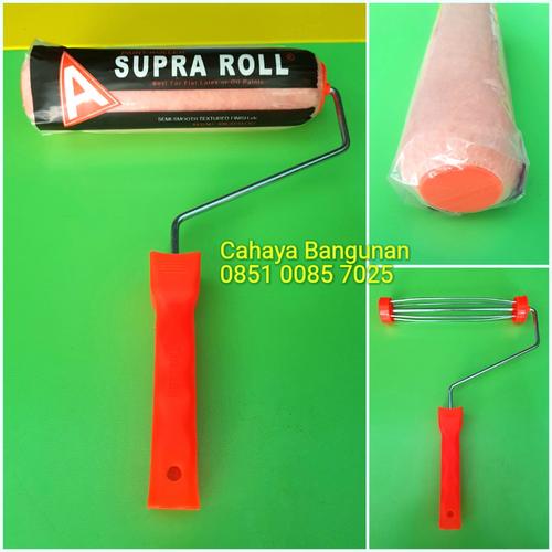 Foto Produk SUPRA ROLL Kuas Rol Roller Cat Tembok Besar 9" Gagang Komplit Murah dari Cahaya Bangunan