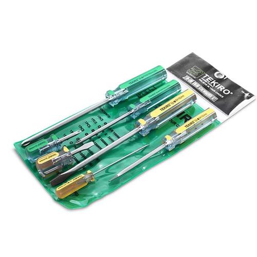 Foto Produk TEKIRO IN LINE COLOR SCREWDRIVER SET 7 PCS / OBENG IN LINE 7PCS dari TEKIRO - REXCO Official