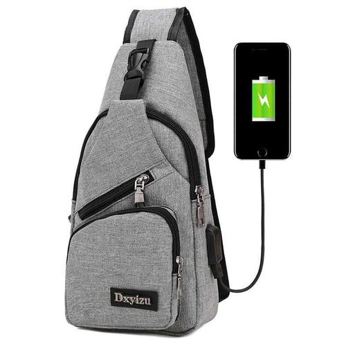 Foto Produk Promo Tas Selempang dengan USB Charger Port - Berkualitas - Hitam dari Rimas Technology