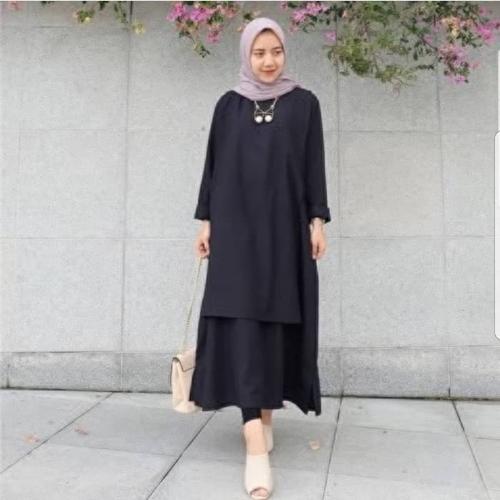 Foto Produk Grosir Baju Murah/Jual Dress Murah/Terbaru/CAREY TUNIK BLACK PR001 dari roshma fashion