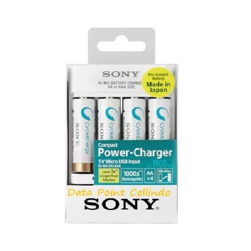 Foto Produk SONY Power Charger + 4 pcs baterai AA NiMH 2000 mAh BCG-34HHU4K A2 dari Data Point Cellindo