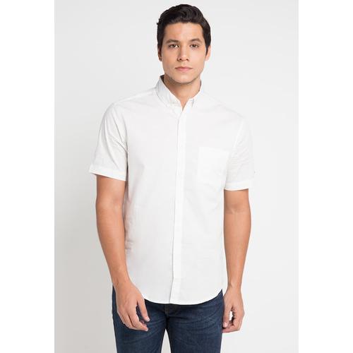 Foto Produk Kemeja Lengan Pendek Pria Cottonology Hella Putih - Putih,S dari Cottonology Indonesia