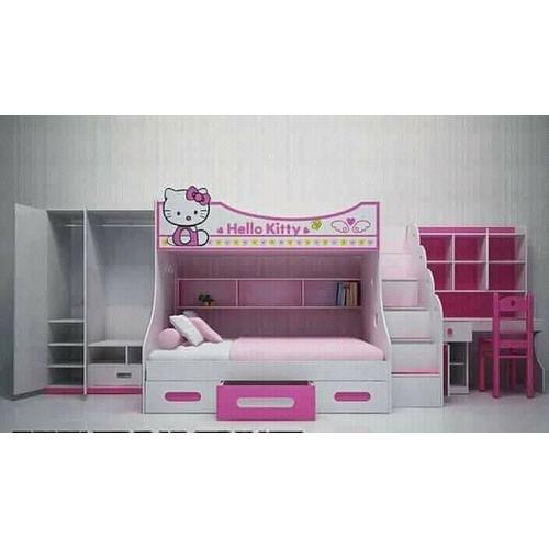 Jual Set Kamar Anak Hello Kitty Tempat Tidur Lemari Pakaian Meja Belajar Kab Jepara Jepara Permata Jati Tokopedia