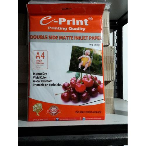 Foto Produk Eprint Photo Paper Double Side Matte Inkjet Paper A4 220gsm dari Paper Shop Jkt