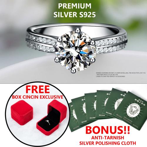 Foto Produk HIGH QUALITY Cincin Wanita Perak Silver 925 Lapis Emas Putih 18K S925 - Tujuh Koma Lima dari All the Things I Need