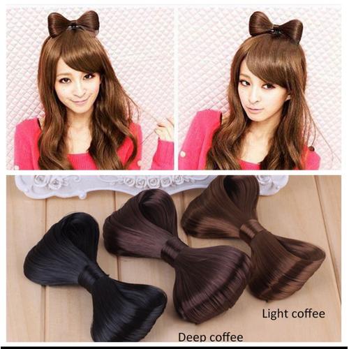 Foto Produk cute look ribbon hair clip - light coffee dari cute-korean