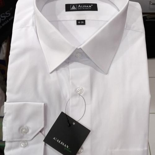 Foto Produk Kemeja Pria Alisan Putih Panjang Polos XXL 17 , 17.5 - Putih, XXXXL dari Mega Hero Shirts