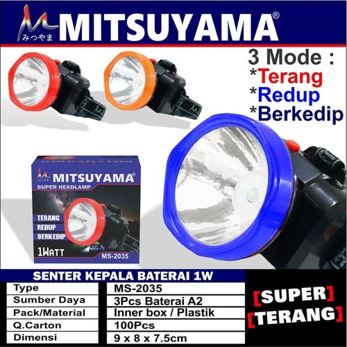 Foto Produk Senter kepala baterai headlamp Mitsuyama MS 2035 ms-2035 dari grosirltc