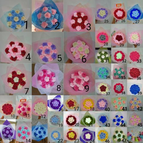 Foto Produk buket bunga mawar mini handmade satin hadiah valentine ultah dari putria-