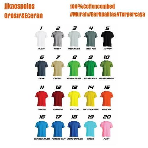 Foto Produk Size L Warna- Kaos Polos cotton combed 20s dari Online happyshop