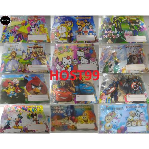 Foto Produk KARTU UNDANGAN ULANG TAHUN ULTAH LIPAT KARAKTER CHARACTER dari HOST99